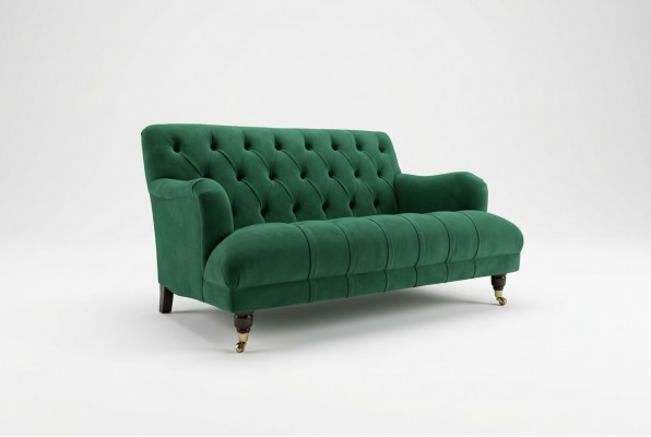 Chesterfield 2-zits gestoffeerde bank lederen bank modern stijl groene stof