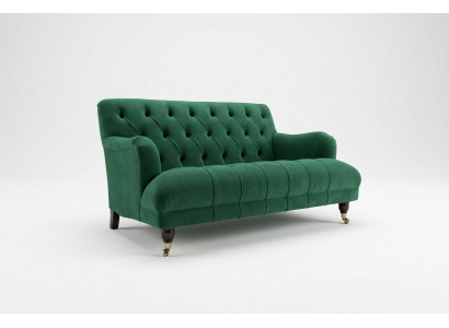 Chesterfield 2-zits gestoffeerde bank lederen bank modern stijl groene stof