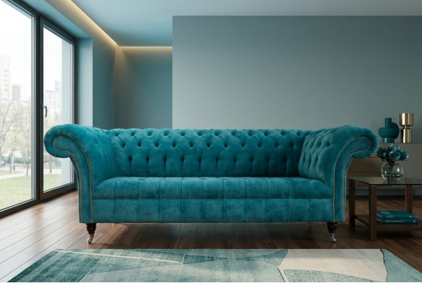 Chesterfield Originele Bank Bank Textiel Banken Bekleding Stof Nieuw