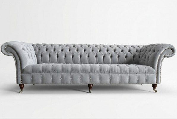 Klassieke Chesterfield bank 4 zits banken banken leer grijs ontwerp bekleding
