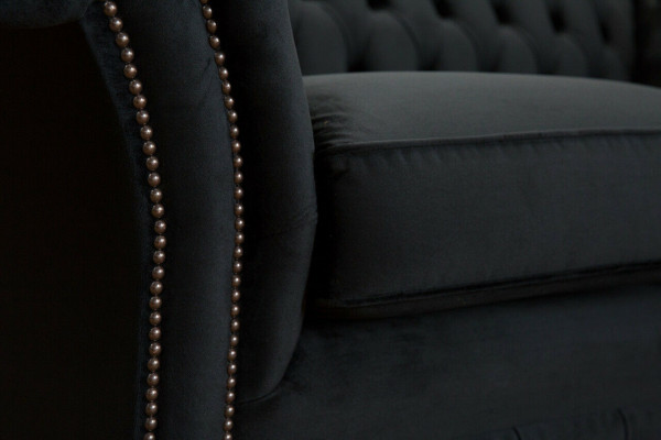 Chesterfield Original Bank JVMöbel Textiele Banken Zetels Stof Grijs 185cm Bank