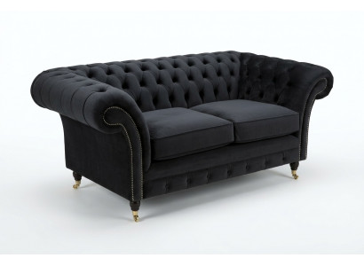 Chesterfield Original Bank JVMöbel Textiele Banken Zetels Stof Grijs 185cm Bank