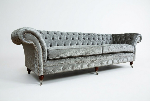 Chesterfield Grijze Bankstel Vierzitter Designer 4-Zit Bank