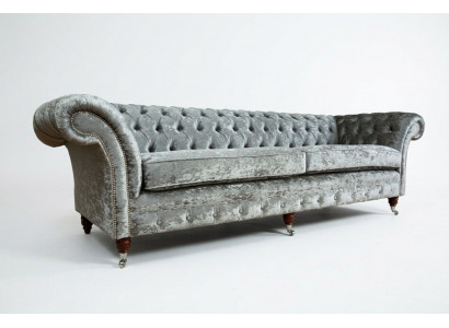 Chesterfield Grijze Bankstel Vierzitter Designer 4-Zit Bank