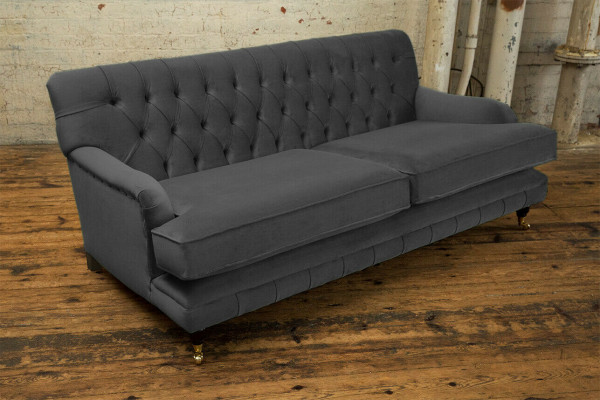 Chesterfield 3-zitsbank Stoffen Bekleding Bankstellen Zitkamer Sofa Fluweel Nieuw
