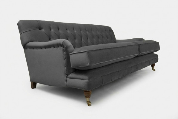 Chesterfield 3-zitsbank Stoffen Bekleding Bankstellen Zitkamer Sofa Fluweel Nieuw