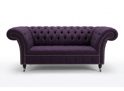 Klassieke Chesterfield bank 3-zits sofa bank fluweel leer paars design bekleding