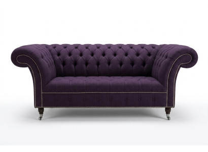 Klassieke Chesterfield bank 3-zits sofa bank fluweel leer paars design bekleding