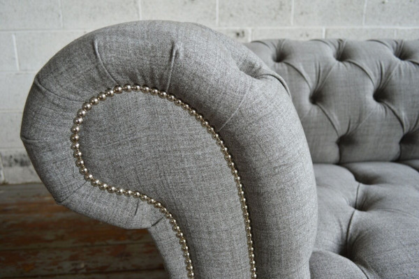 Ontwerp Chesterfield Sofa 3 Bankstel Set Stof Bekleding Lederen Driezits Banken