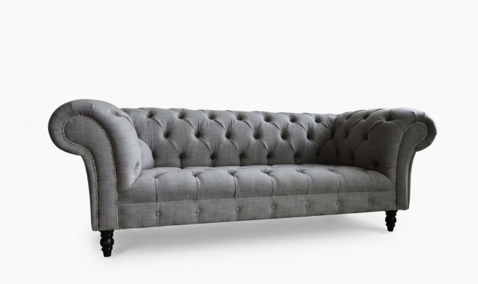 Ontwerp Chesterfield Sofa 3 Bankstel Set Stof Bekleding Lederen Driezits Banken