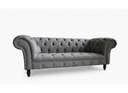 Ontwerp Chesterfield Sofa 3 Bankstel Set Stof Bekleding Lederen Driezits Banken