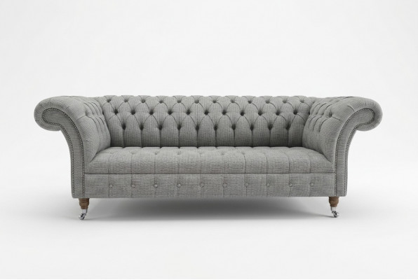 Woonkamer Chesterfield bank ontwerp textiel banken banken driezits grijs bank
