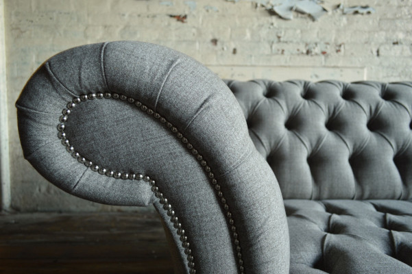 Textielbank Stoffen Bank Chesterfield grote banken xxl bankstellen Zitting 265cm Bekleding