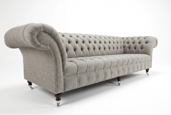 Textielbank Stoffen Bank Chesterfield grote banken xxl bankstellen Zitting 265cm Bekleding