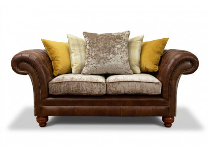 Chesterfield 2-zitsbank Lederen sofa Bankstel Bekleding Zithoek Tweezits Nieuw