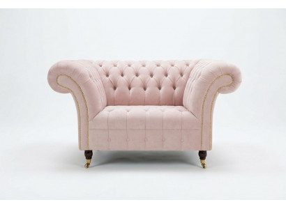 Chesterfield fauteuil televisie bank 1-zits sofa stof banken kussen nieuw textiel