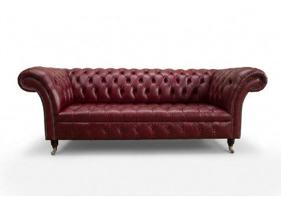 Rode Chesterfield Driezits Designer 3-zitsbank Luxe Bankstel