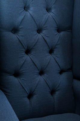 Ohrensessel Chesterfield Sofa Bank Bekleding 1-zits Fauteuil Banken Textiel Blauw