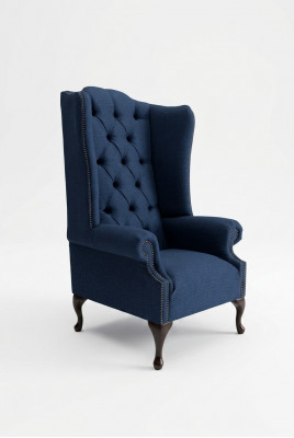 Ohrensessel Chesterfield Sofa Bank Bekleding 1-zits Fauteuil Banken Textiel Blauw