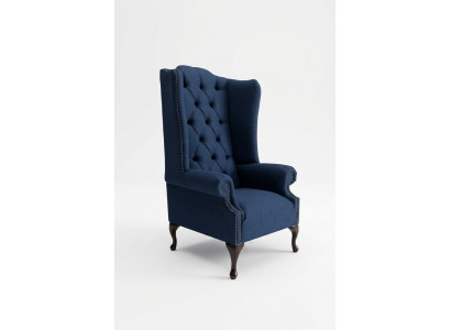 Ohrensessel Chesterfield Sofa Bank Bekleding 1-zits Fauteuil Banken Textiel Blauw