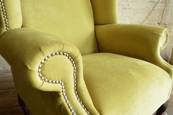 Oorfauteuil Chesterfield Sofa Bank Bekleding 1-zits Fauteuil Banken Textiel Geel