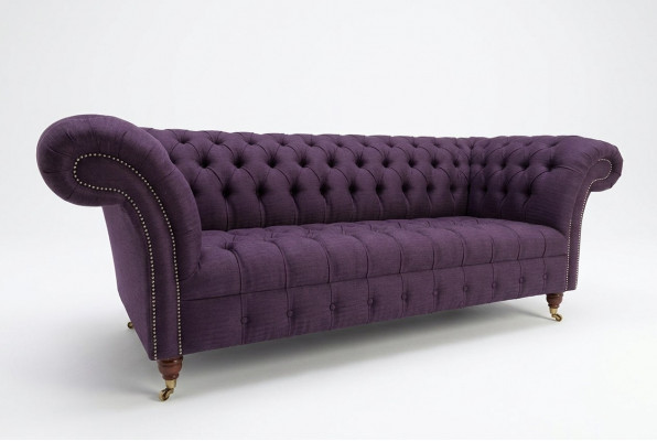 Moderne lila Chesterfield driezits woonkamerbank met drie zitplaatsen
