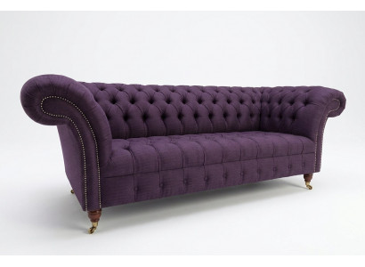 Moderne lila Chesterfield driezits woonkamerbank met drie zitplaatsen
