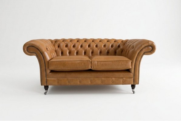 Chesterfield Design Luxus Gestoffeerde Sofa Bankstel Zitcombinatie Leer Textiel Bruin