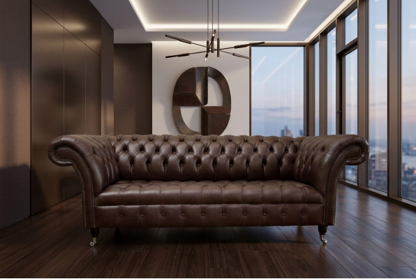 Bruine Chesterfield bank Luxe bank Designer bankstellen