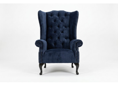 Blauwe oorfauteuil Chesterfield Sofa Couch Bekleding 1-Zits Fauteuil Banken Textiel