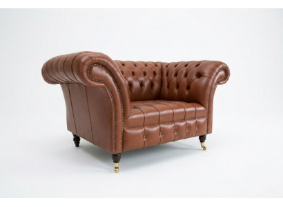 Chesterfield fauteuil televisie bank 1-zits sofa stof bekleed nieuw textiel banken