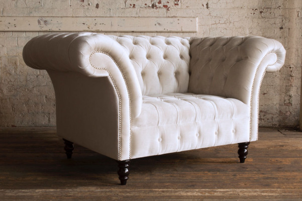 Chesterfield Sofa Bankstel Bekleding Set 1,5-Zits Sofa's Klassieke Eenzitter