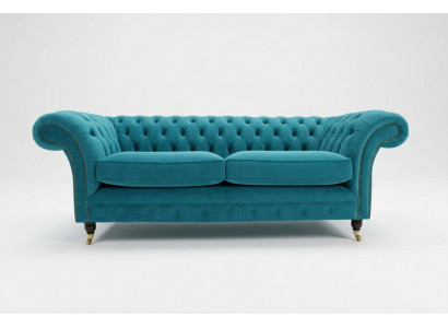 Turquoise Chesterfield bank ontwerper 3-zits luxe woonkamer bankstel