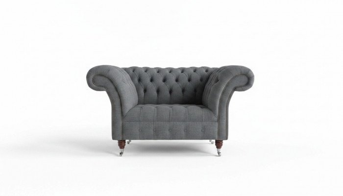 Chesterfield Design Stofbank Fauteuil 1,5-zits Beklede Sofa's Lounge Nieuw Club