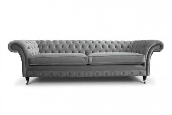 Chesterfield 4-zits gestoffeerde bank Moderne stijl Leder Stof Bank Sofa's Textiel