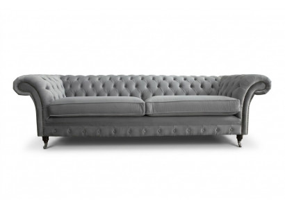 Chesterfield 4-zits gestoffeerde bank Moderne stijl Leder Stof Bank Sofa's Textiel