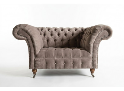 Chesterfield fauteuil televisie bank 1-zits sofa stof bekleding nieuwe textiel banken.