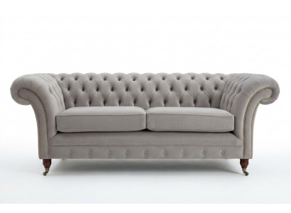 Chesterfield Bank Sofa Bekleding 3-Zitsbank Banken Zitmeubel Sofas Wit Nieuw