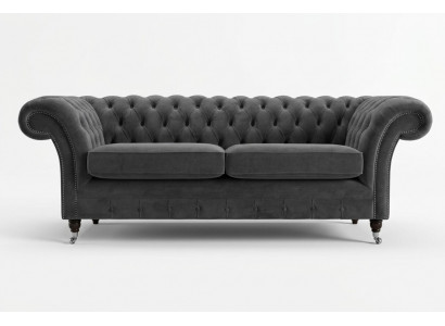 Chesterfield Bank 3-Zits Bekleding Textiel Stof Leren Banken Sofa's Bankstel