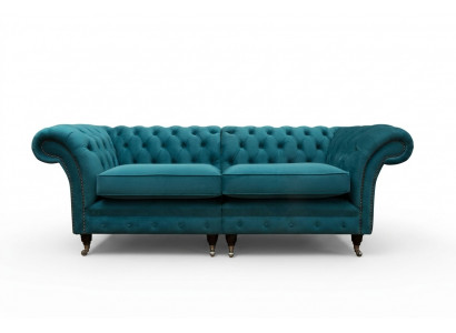 Sofa's Chesterfield 3-zitsbank Bekleding Zit Textiel Stof Leer Banken Turkoois