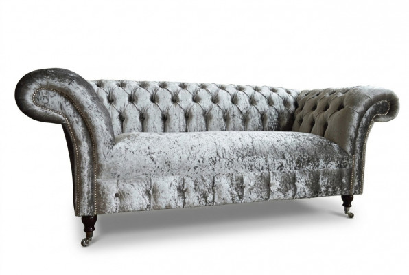 Chesterfield 2-zits bank gestoffeerde sofa design banken zit fluweel textiel nieuw