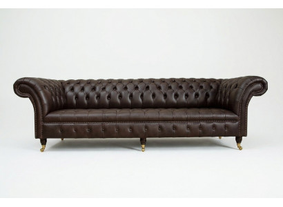 Bruine Chesterfield bank gestoffeerde 4-zitter designer woonkamer bankstellen