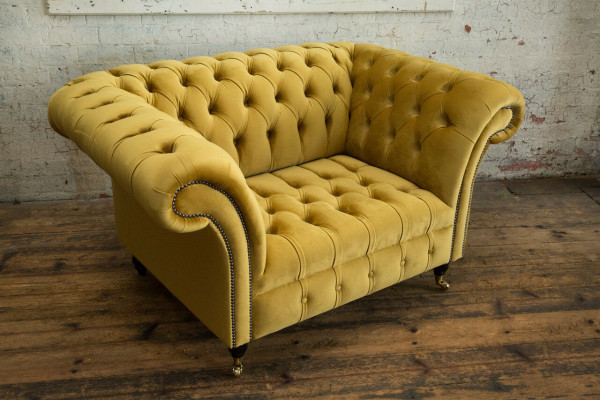Fauteuil Chesterfield Zitting Textiel Stof Kunstleer Leder Bank Bekleding Eénzitter