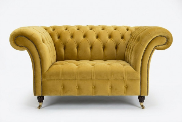 Fauteuil Chesterfield Zitting Textiel Stof Kunstleer Leder Bank Bekleding Eénzitter