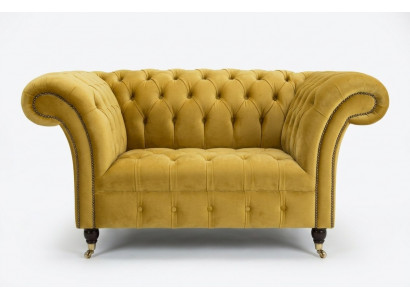 Fauteuil Chesterfield Zitting Textiel Stof Kunstleer Leder Bank Bekleding Eénzitter