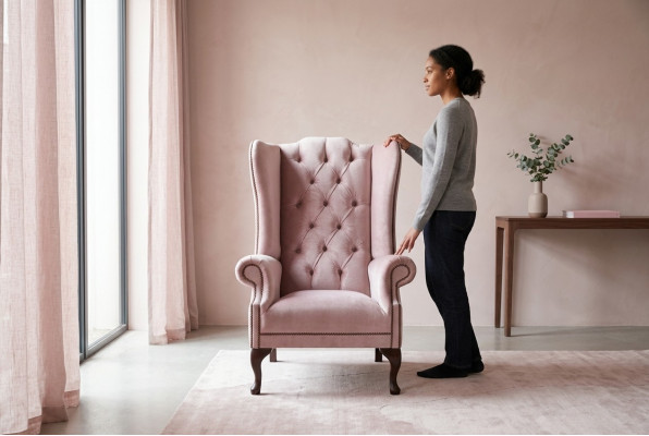Chesterfield oorfauteuil eenzitter sofa bank relax bekleding fluweel leer stof nieuw