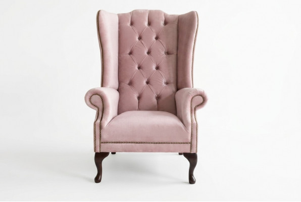 Chesterfield oorfauteuil eenzitter sofa bank relax bekleding fluweel leer stof nieuw