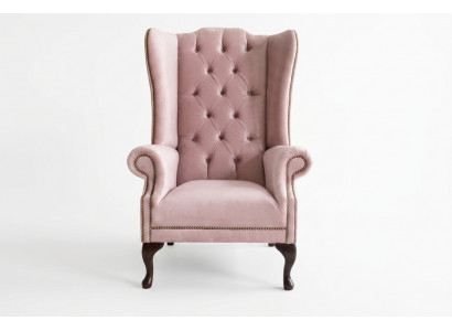 Chesterfield oorfauteuil eenzitter sofa bank relax bekleding fluweel leer stof nieuw