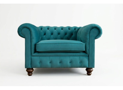 Fauteuil eenzitter Chesterfield textielbank sofa bankstel stoffering stoffen banken nieuw