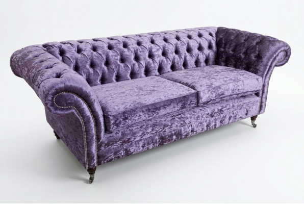 Lila Chesterfield Driezits Chesterfield Luxe 3-zits Bankstel